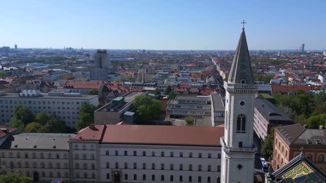 Best aerial top view flight
Church St Ludwig City town Munich Germany Bavarian, summer sunny blue sky day 23. boom sliding to left drone
4k cinematic footage