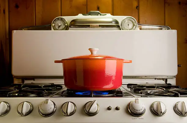 Photo of cast iron pot on stove