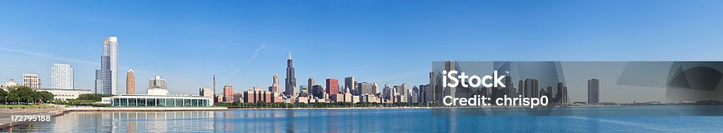 Panoramiczny widok na panoramę Chicago (XXL - Zbiór zdjęć royalty-free (Chicago - Illinois)