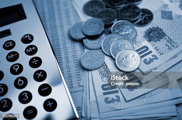 Money Concept Series Stock Photo - Download Image Now - British Currency, Calculator, Pound Symbol