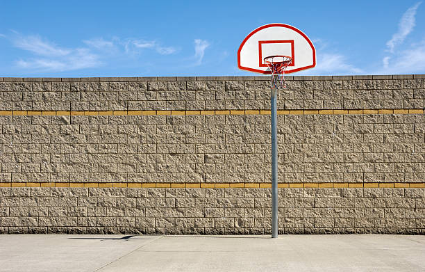 Panier de basket et mur - Photo