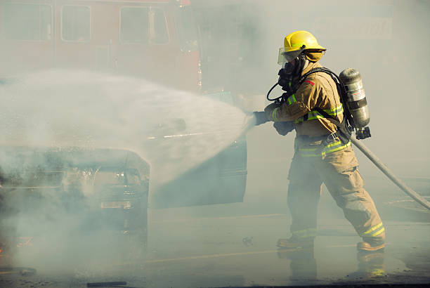 Car Fire stock photo