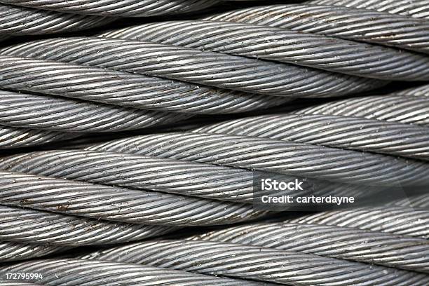 Close Up Of Large Industrial Metal Cable Background Stock Photo - Download Image Now