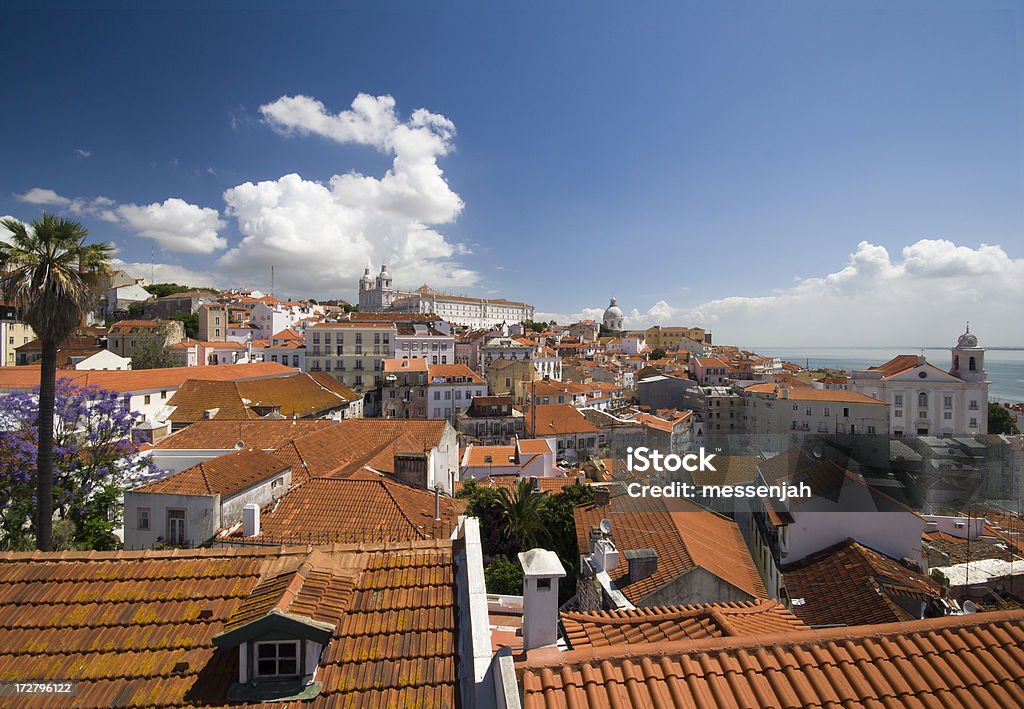 Tetti di Lisbona - Foto stock royalty-free di Affollato