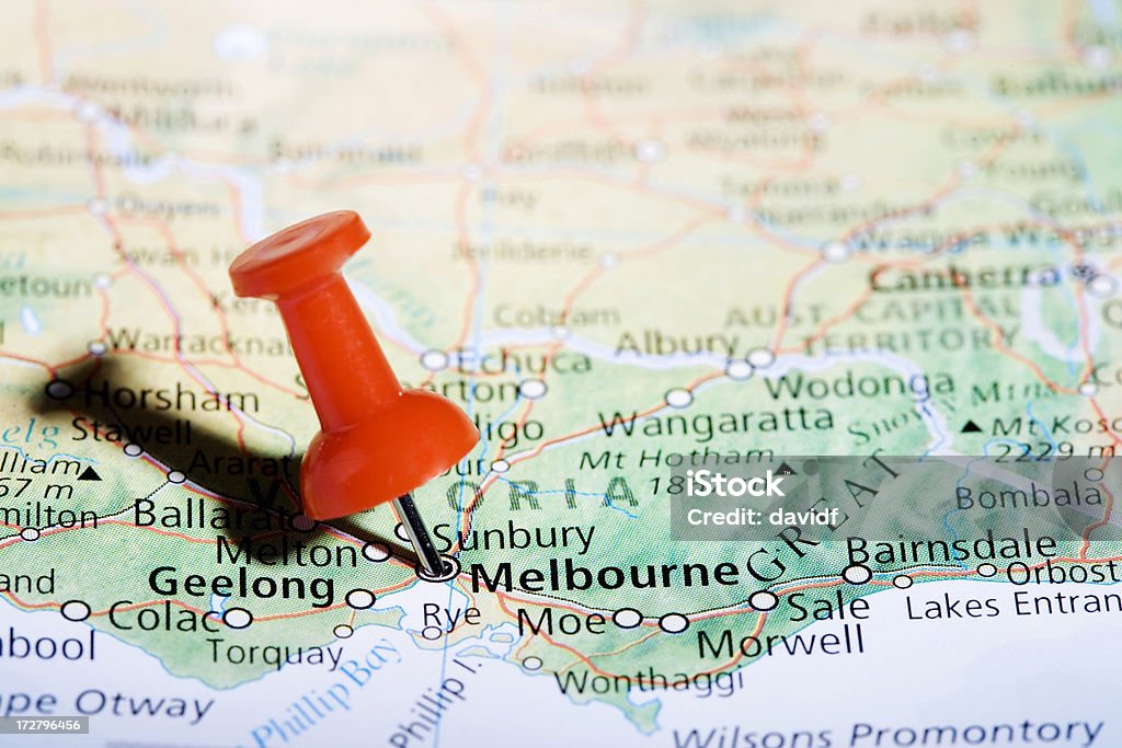 Мельбурн Pin Horiz - Стоковые фото Карта роялти-фри