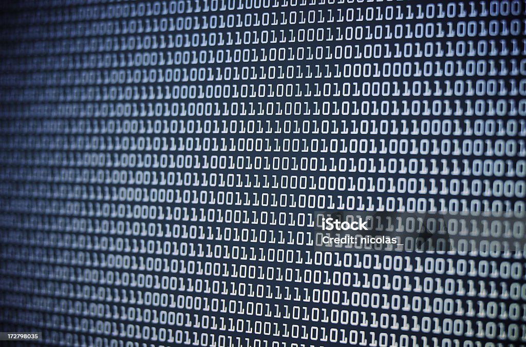 Binary Binary code on a computer screen Abstract Stock Photo
