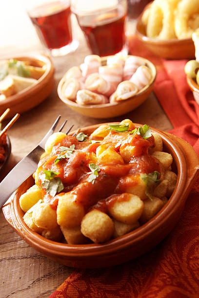 Spanish Stills: Tapas - Patatas Bravas More Photos like this here... patatas bravas stock pictures, royalty-free photos & images