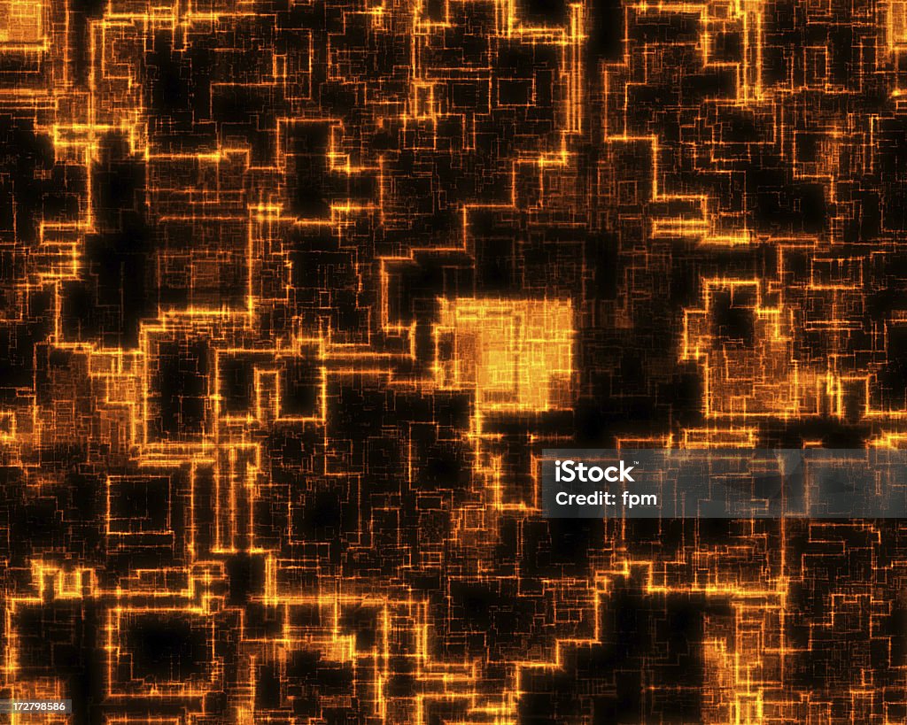 Digital Network Background Royalty free 3d rendering of glowing orange lines. Kind of science-fiction urban structure. Seamless Pattern Stock Photo