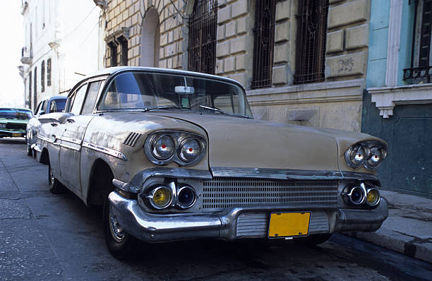 istock old american car on Cuban street 172798904