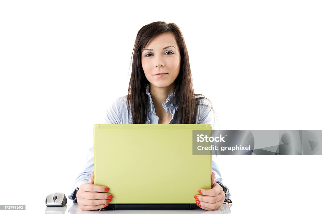 Donna d'affari, lavorando con computer portatile - Foto stock royalty-free di Abbigliamento casual