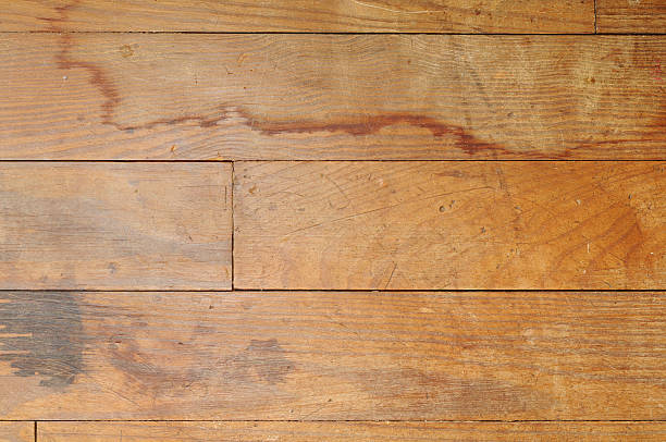 An old wooden floor with a selective focus