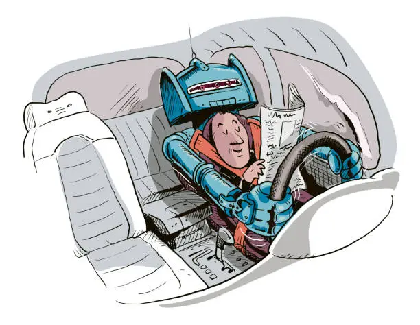 Vector illustration of autonomous car