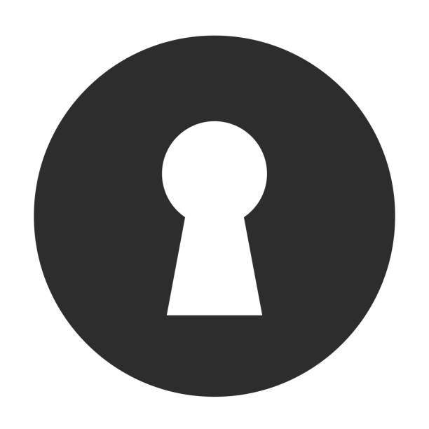 ilustrações de stock, clip art, desenhos animados e ícones de key hole vector pictogram - buraco-de-fechadura