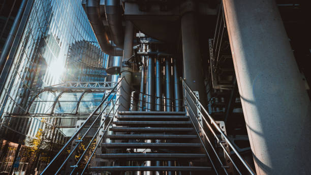 istock Metal staircase on modern building 1727999988