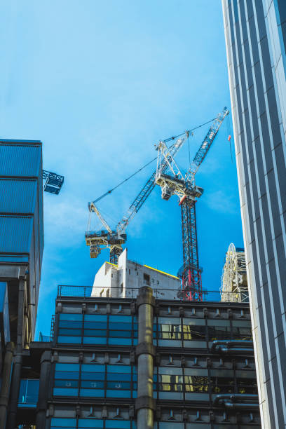istock Skyscrapers and construction site in London 1728004018