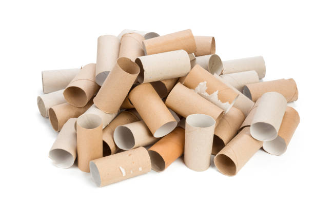 istock Empty toilet paper on white background 1728006428