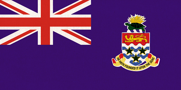 Flag of Cayman Islands. Official symbol of Cayman Islands. 3D illustration. Officail flag of Cayman Islands. Island country