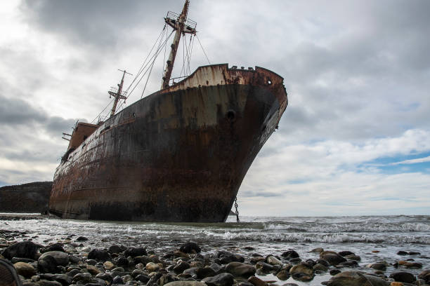 istock Aground ship at cabo san pablo beach, argentina 1728008365