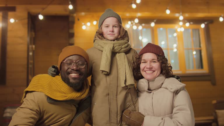 Family of Three Together Outside Activities