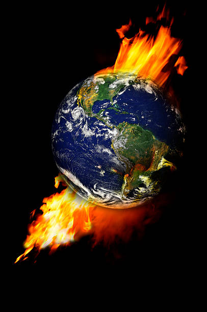 riscaldamento globale - judgement day earth space ozone layer foto e immagini stock