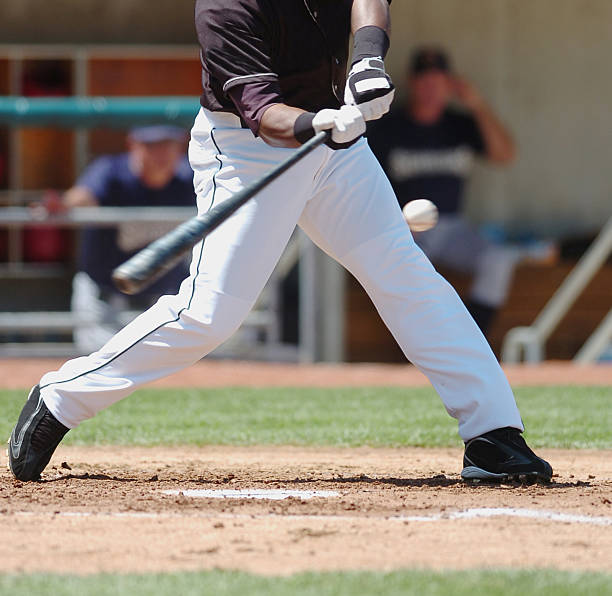 istock Baseball Player Swings for the fences. 172801320