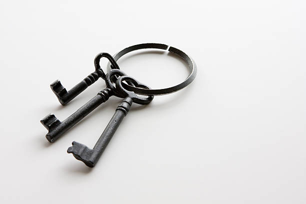 Old fashioned key ring stock photo