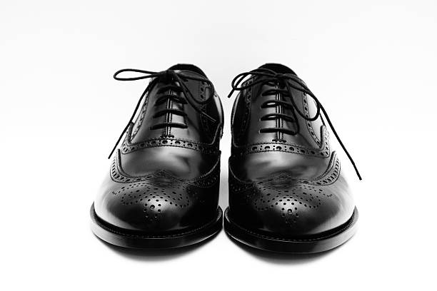 Black dress shoes stock photo