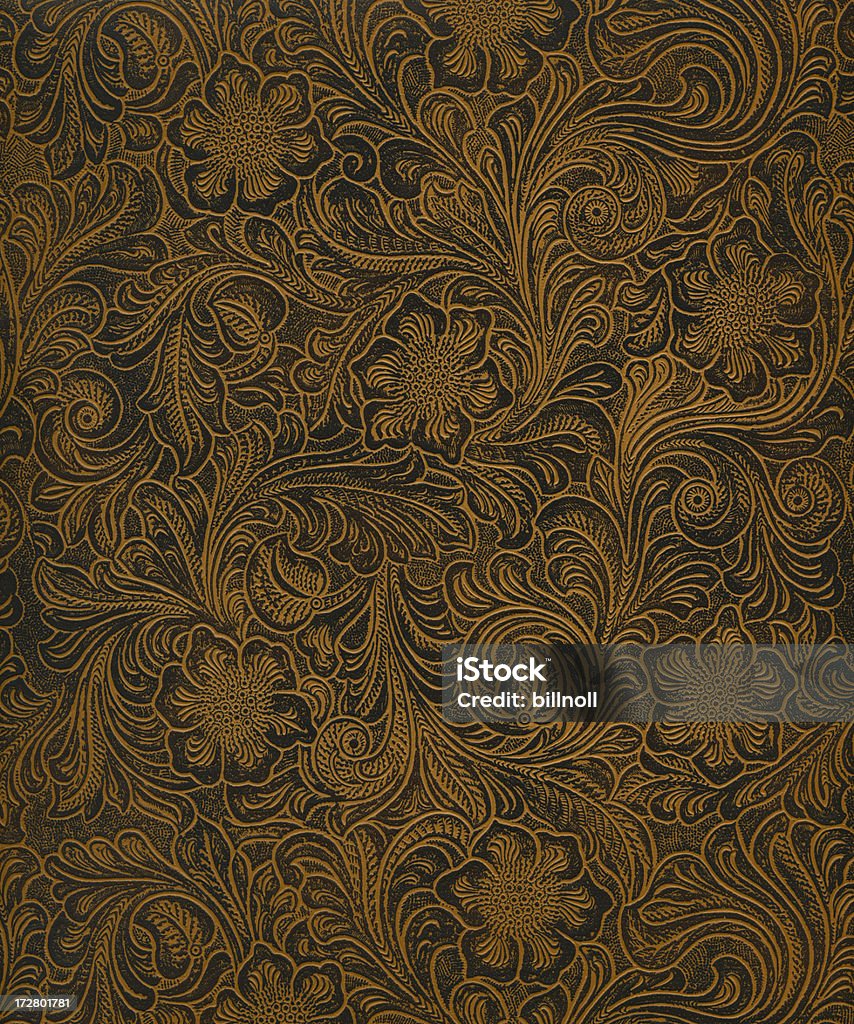 classic pattern on faux leather High resolution classic Art Nouveau woodcut pattern on faux leather surface, works great for antique, ornamental, vintage and more! Art Deco Stock Photo