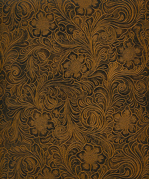 classic pattern on faux leather High resolution classic Art Nouveau woodcut pattern on faux leather surface, works great for antique, ornamental, vintage and more! art deco photos stock pictures, royalty-free photos & images