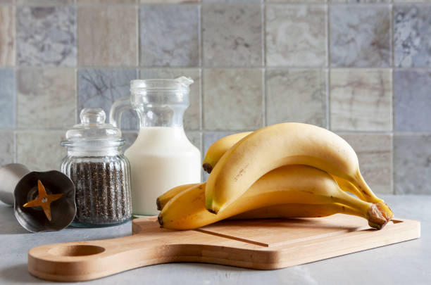 istock Ingredients for making banana smoothie. Close-up, selective focus 1728020491