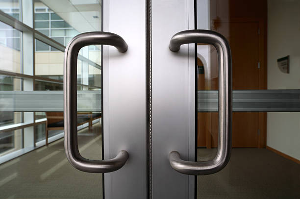 istock Modern stainless steel and glass doors 172802105