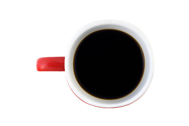 istock Red mug of strong, black coffee isolated on white background 172802166