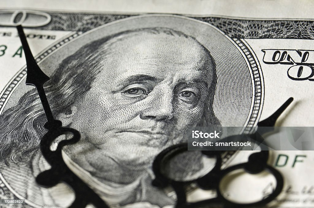 Tempo é dinheiro, Benjamin Franklin-Series - Foto de stock de Abstrato royalty-free
