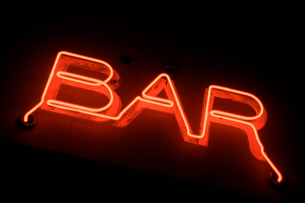 istock Red Neon Bar Sign Tilt 172803445