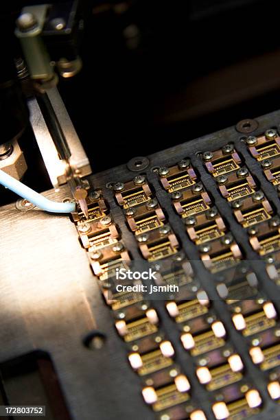 Manufacturing Process Stock Photo - Download Image Now - Circuit Board, LED Light, Machinery