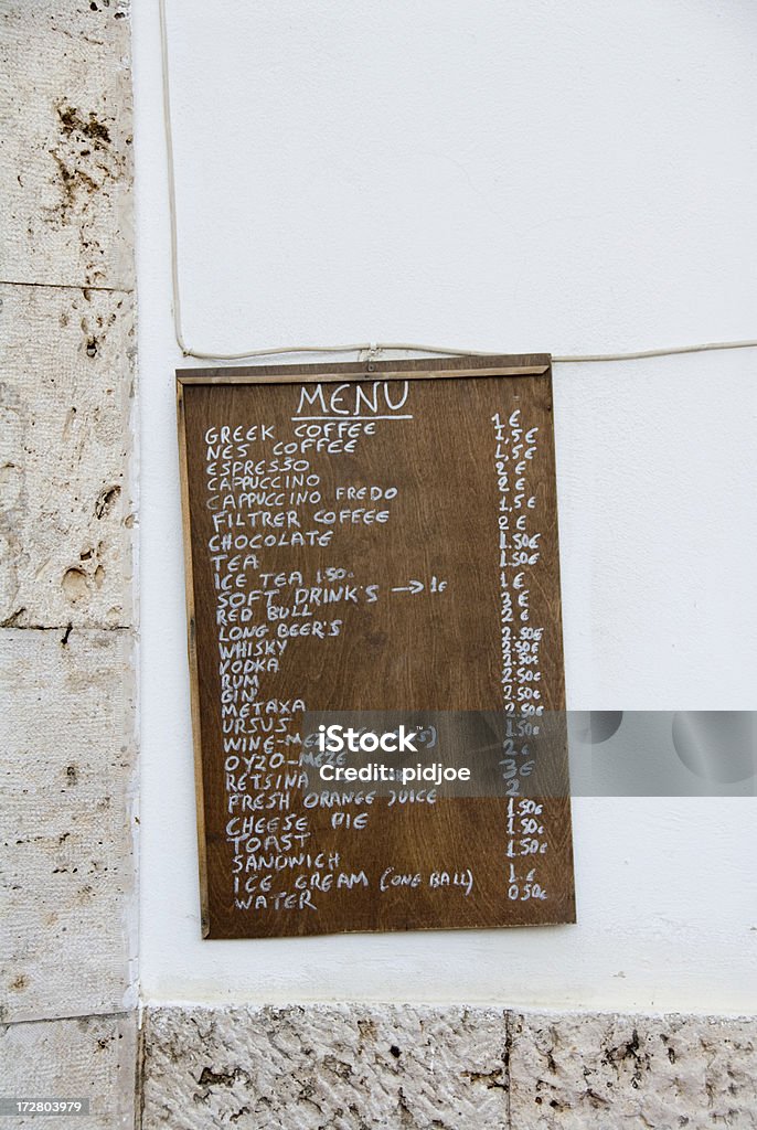 Scheda menu Greek - Foto stock royalty-free di Ambientazione esterna