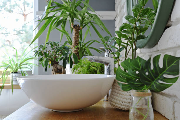 istock Modern bathroom sink in design home. 1728042687