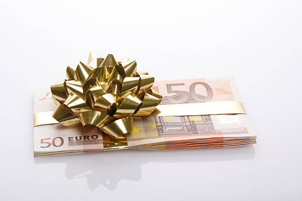 Money gift stock photo