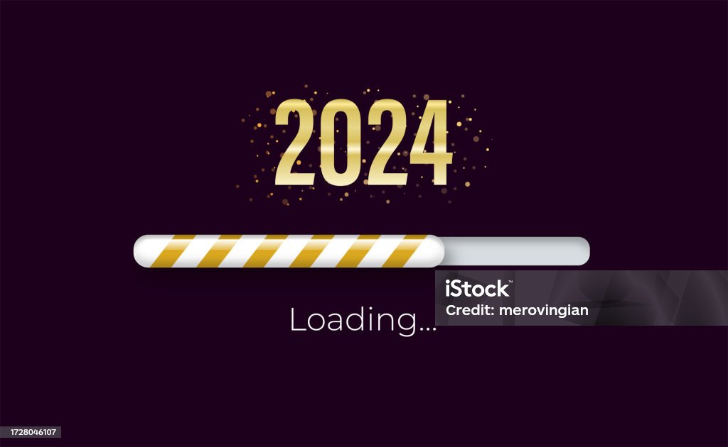 Loading Bar Years 2024 New Year Gold Loading Bar Stock Illustration - Download Image Now ...