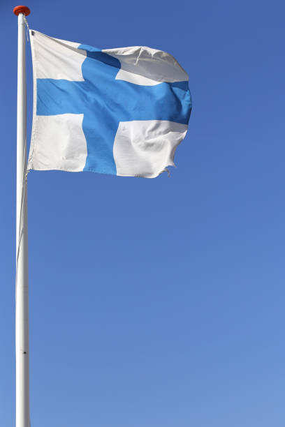 istock Finnish flag flying in the wind 1728048868