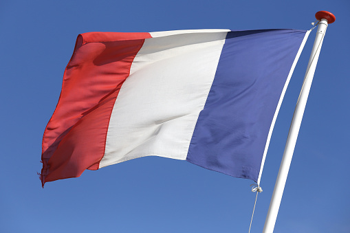 French flag flying in the wind