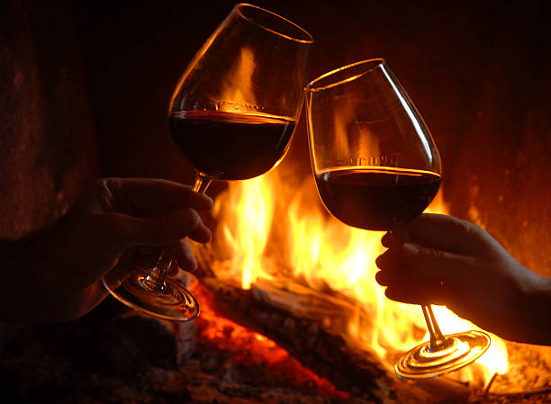 brindis - log fire стоковые фото и изображения