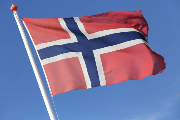 istock Norwegian flag flying in the wind 1728052148