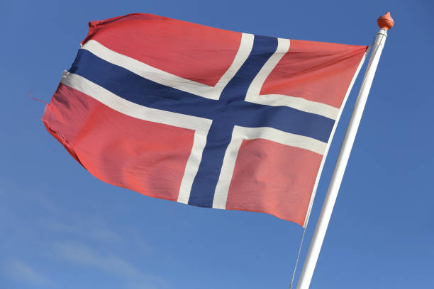 istock Norwegian flag flying in the wind 1728052161