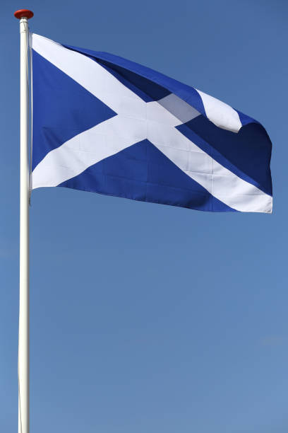 istock Scottish flag flying in the wind 1728053278