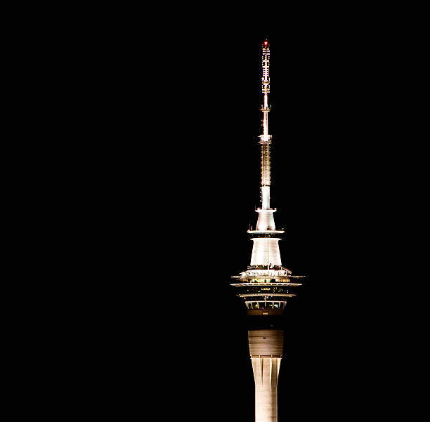 Top section of Auckland's sky tower, the tallest building in the southern hemisphere.