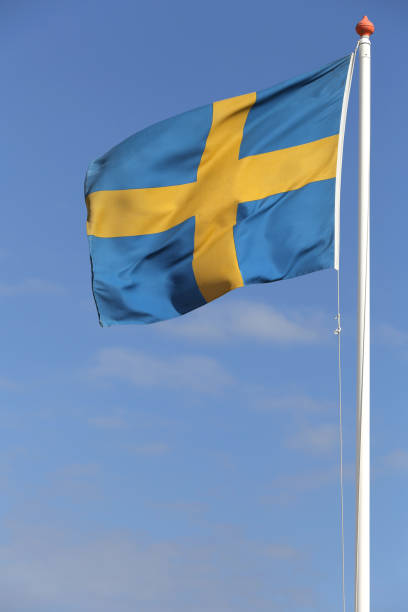 istock Swedish flag flying in the wind 1728054868