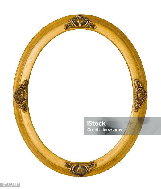 Antique Oval Gold Picture Frame Stock Photo - Download Image Now - Ellipse, Picture Frame, Antique