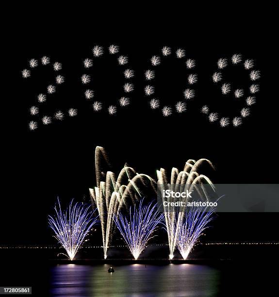 New Year Fireworks Stock Photo - Download Image Now - 2009, Arts Culture and Entertainment, Backgrounds