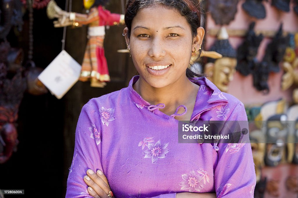 Sorrindo Nepal - Foto de stock de Negócios royalty-free